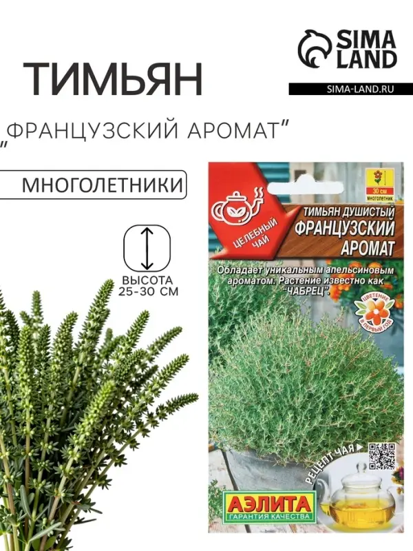 Семена Тимьян &laquo;Французский аромат&raquo;, серия &laquo;целебный чай&raquo;, 10 шт., &laquo;АЭЛИТА&raquo;
