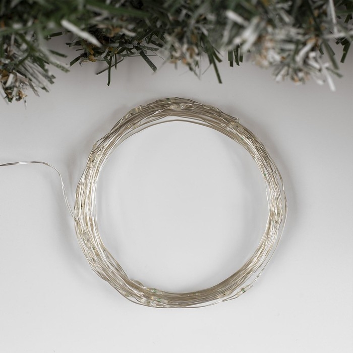 Гирлянда «Нить» 5 м роса, IP20, серебристая нить, 50 LED, переливы, батарейки AAх3 (нет в комплекте), свечение мульти (RGB) Гирлянда «Нить» 5 м роса, IP20, серебристая нить, 50 LED, переливы, батарейки AAх3 (нет в комплекте), свечение мульти (RGB)