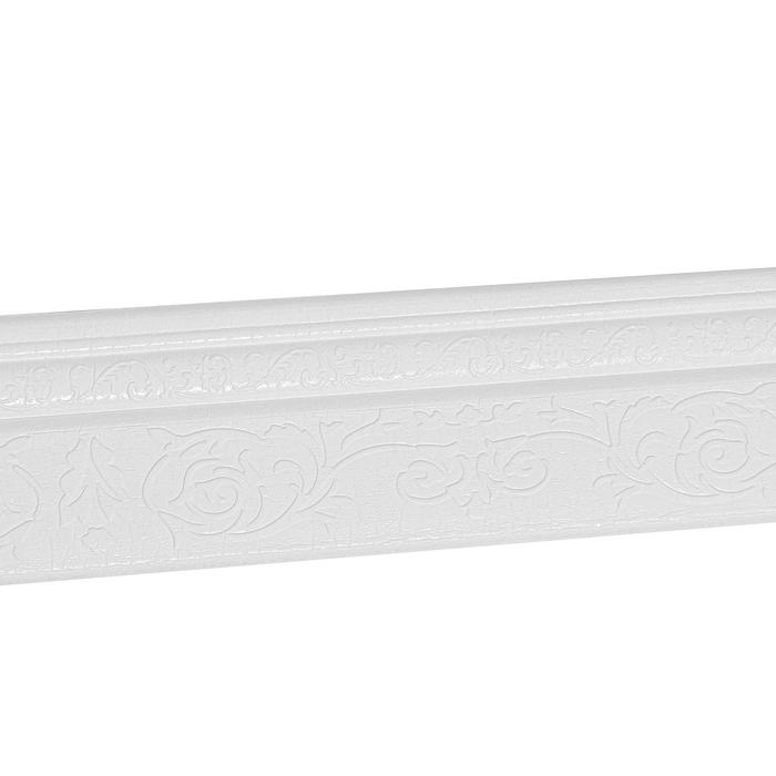 Самоклеящийся ПВХ плинтус 3D белый с узором, 2,3м Самоклеящийся ПВХ плинтус 3D белый с узором, 2,3м
