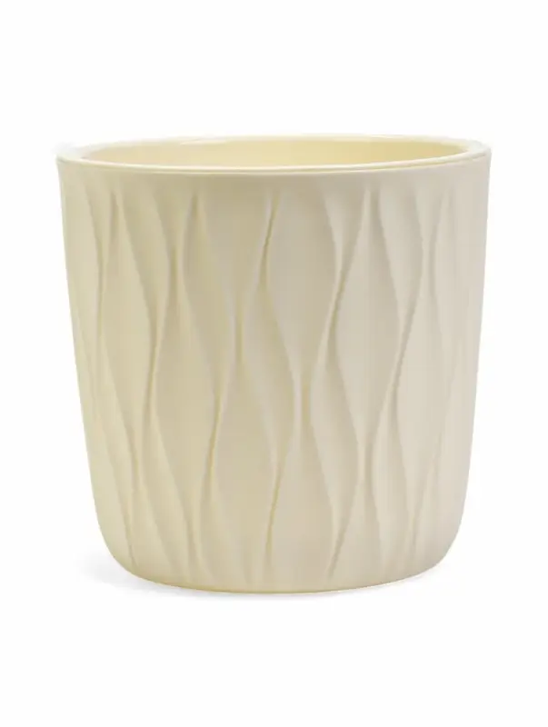 Кашпо со вставкой 2,3 л d15,7 см h15,2см  Кашпо со вставкой 2,3 л d15,7 см h15,2см "Desert" пластик белый