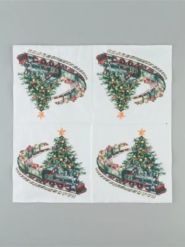 Салфетки новогодние бумажные &laquo;Сказочный экспресс&raquo;, 33&times;33, 3 слоя, 20 шт.