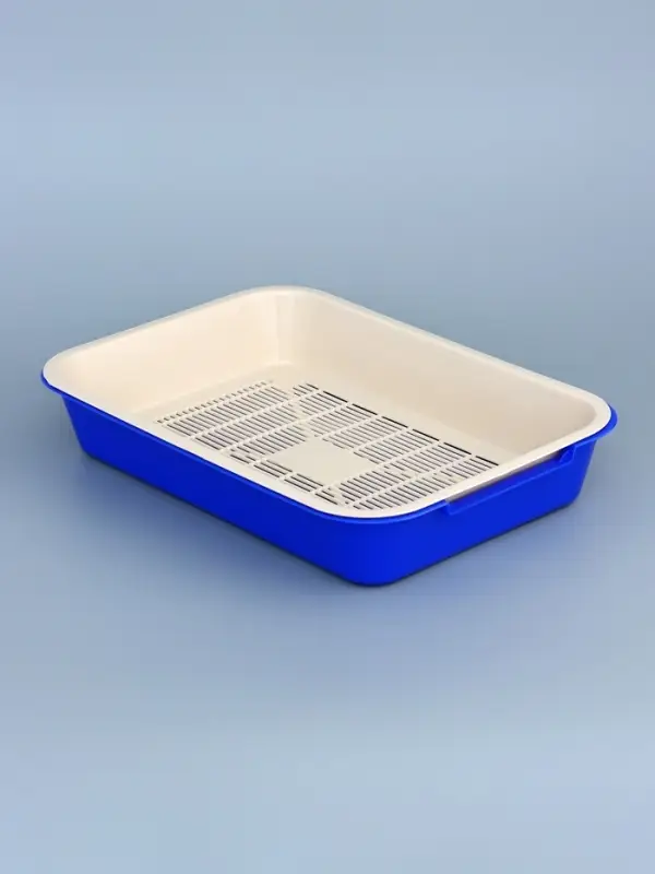 Туалет средний с сеткой 36&times;26&times;6.5 см, тёмно-синий/бежевый