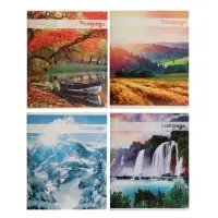 Тетрадь 48 листов в линейку Calligrata &laquo;Красоты природы&raquo;, обложка мелованная бумага, блок №2, белизна 75%, МИКС