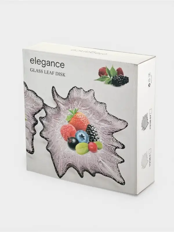 Набор блюд &laquo;Кленовый лист&raquo;, стекло, прозрачный