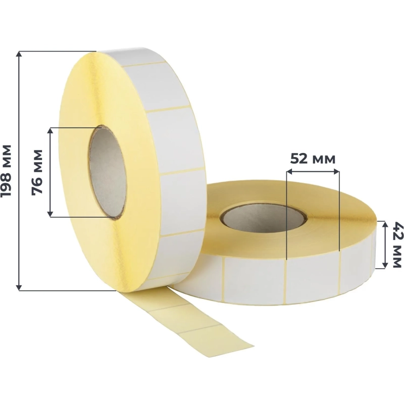 Термоэтикетки ЭКО 42х52, 4000шт/рул, легкосъем.кл, вт.76, 9рул/уп(ДЖ)