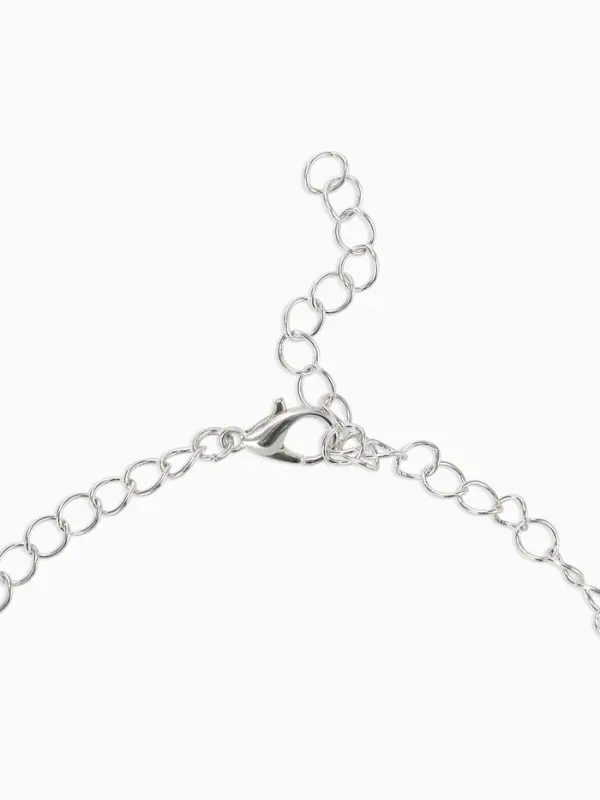 Набор 2 предмета: серьги, колье &laquo;Листопад&raquo;, капли, чёрно-белый в серебре, 45 см