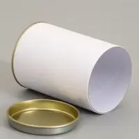 Тубус белый 73&times;110 мм (90 мм внутренняя высота), картон, металлическая крышка