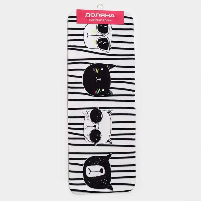 Коврик для ванной и туалета Доляна &laquo;Коты&raquo;, 45&times;120 см