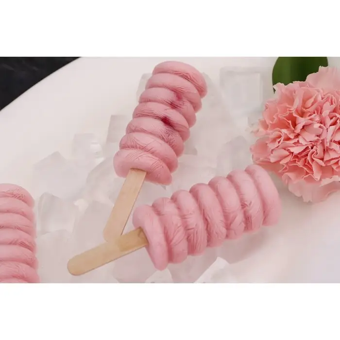 Форма для мороженого Доляна &laquo;Моника&raquo;, силикон, 19.5&times;11 см, 4 ячейки (6.7&times;3.2 см), МИКС