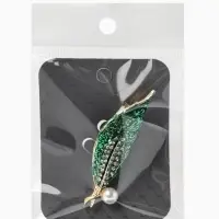 Брошь &laquo;Лист&raquo; жемчуг, стразы, цвет зелёный в золоте