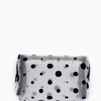 Косметичка женская DOT, с рисунком, сетка, на молнии, белая