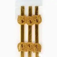 Трубочки для коктейля "Подкова" золотые, набор 6 шт.