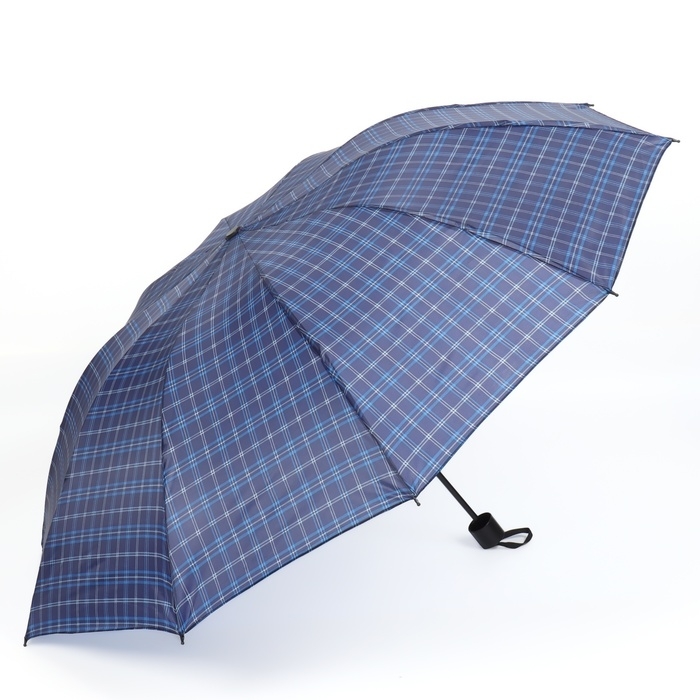 Зонт механический «Клетка», 4 сложения, 10 спиц, R = 52/60 см, D = 120 см, цвет МИКС Зонт механический «Клетка», 4 сложения, 10 спиц, R = 52/60 см, D = 120 см, цвет МИКС
