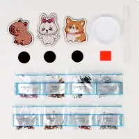 Алмазная мозаика на деревянном магните для детей &laquo;Милые зверюшки&raquo;, набор для творчества