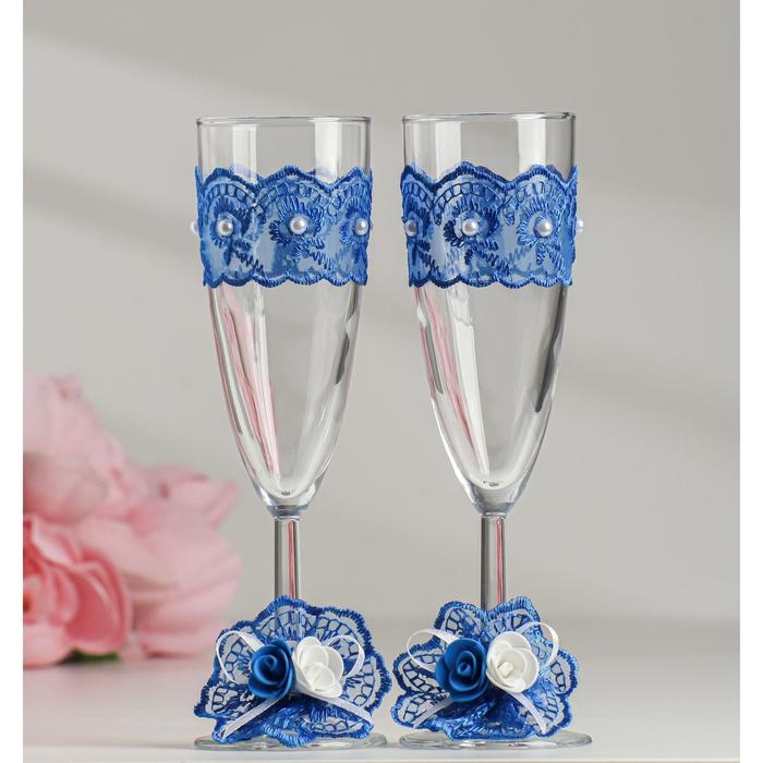 Комплект на стол молодожёнов Комплект на стол молодожёнов "Гармония", синий