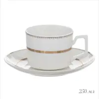 Чайный набор WY Grace, 12 предметов, кружка 250 мл 6 шт., блюдце d=15.5 см 6 шт., фарфор