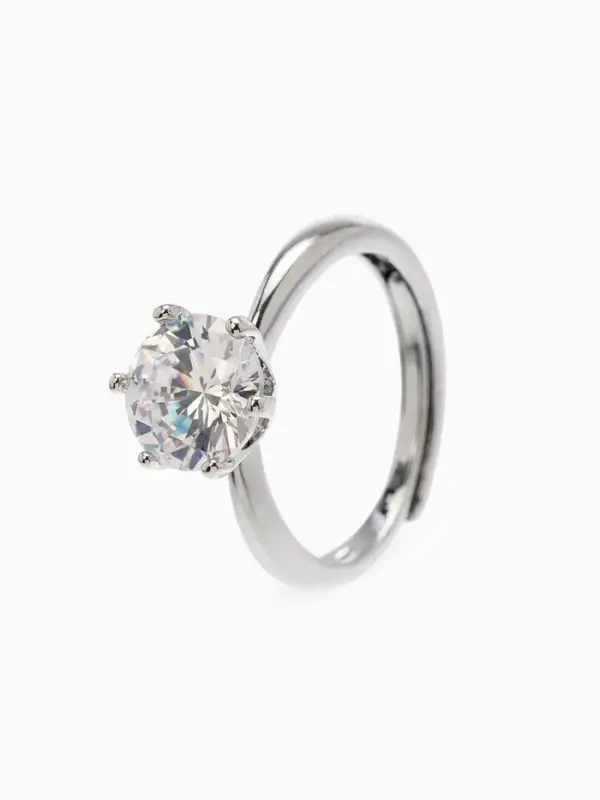 Кольцо «Выбражулька» бриллиант, как у мамы, б-р, белое в серебре