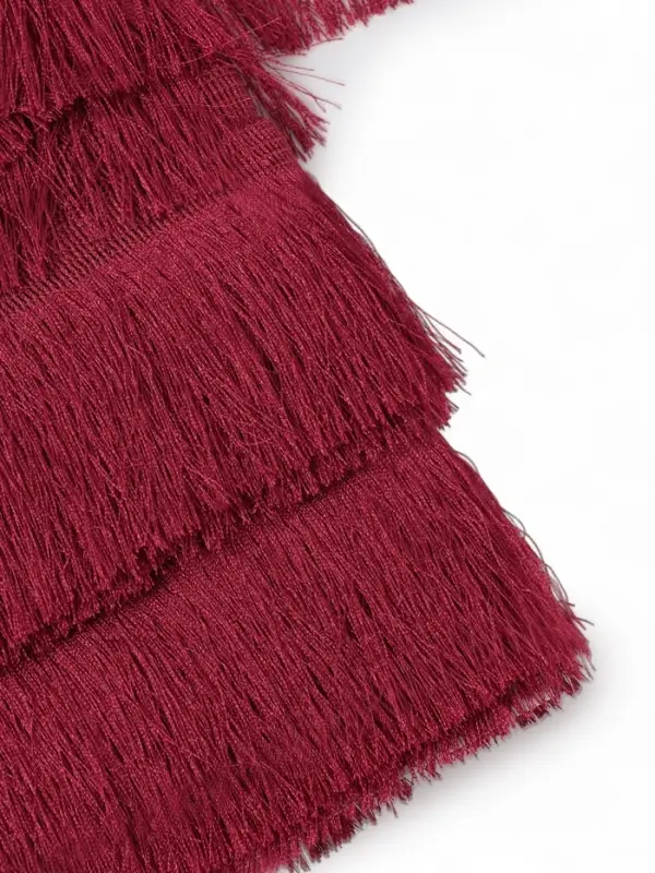 Бахрома одинарная, 6,5 см, 20 м±0.5, цвет бордовый Бахрома одинарная, 6,5 см, 20 м±0.5, цвет бордовый