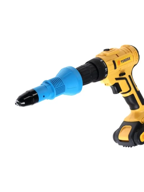 Насадка для шуруповерта ТУНДРА, заклепочник, шестигранный хвостовик, 2.4-3.2-4-4.8 мм