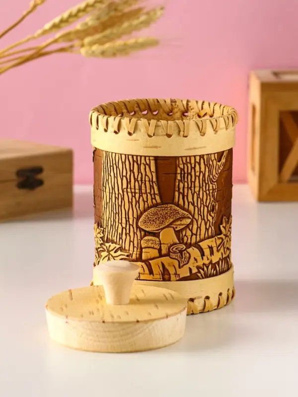 Туес шитый Туес шитый "Осень" , D9 смхH(с хватком)14см, береста