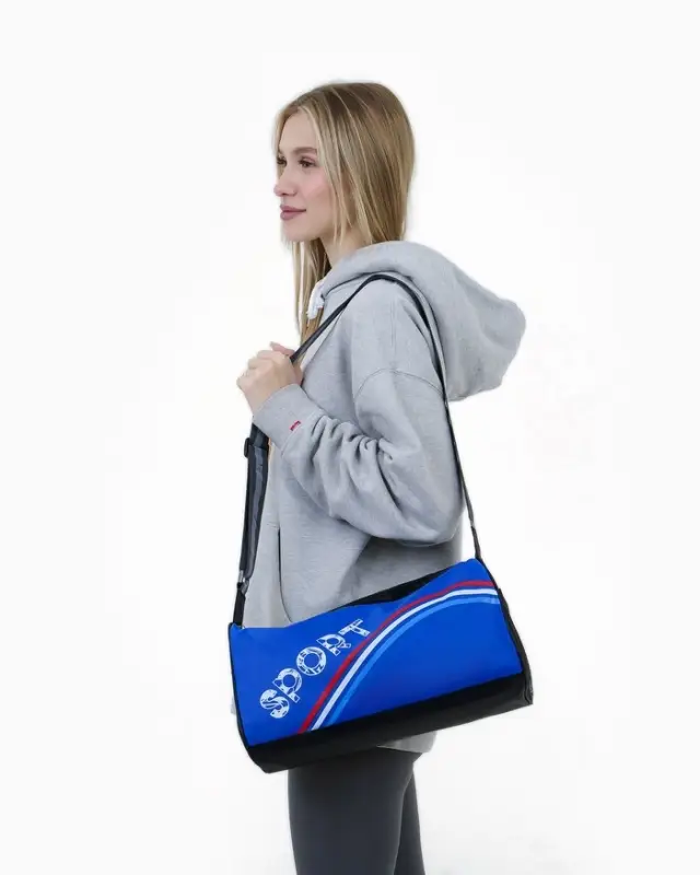 Сумка спортивная Sport, на молнии, боковой сетчатый карман, регулируемый ремень, маленькая, синяя