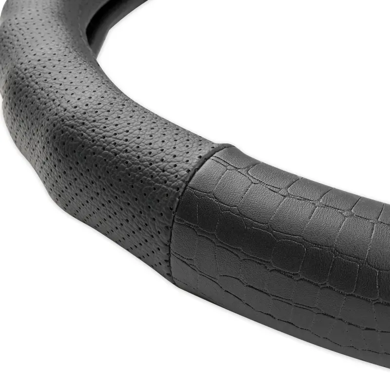 Оплетка на руль (нат. кожа) AVS GL-940M-B (размер M, черный) - Серия "Classic"