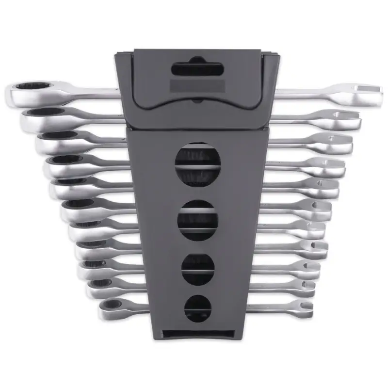 Набор ключей гаечных комбинированных трещоточных в пластике (8-19 мм) (11предметов) AVS K6N11P