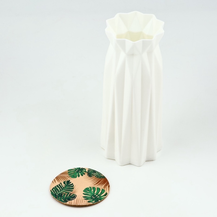 Ваза для цветов с подставкой «Листья» пластиковая, 17 х 7 см Ваза для цветов с подставкой «Листья» пластиковая, 17 х 7 см