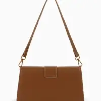 Сумка женская мессенджер TEXTURA на клапане, 26&times;8.5&times;14 см, светло-коричневая
