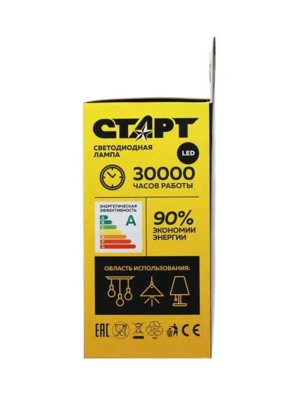 Лампа светодиодная СТАРТ, 25 Вт, Е27, А60, 2700К, 2000 Лм, свечение тёплое белое