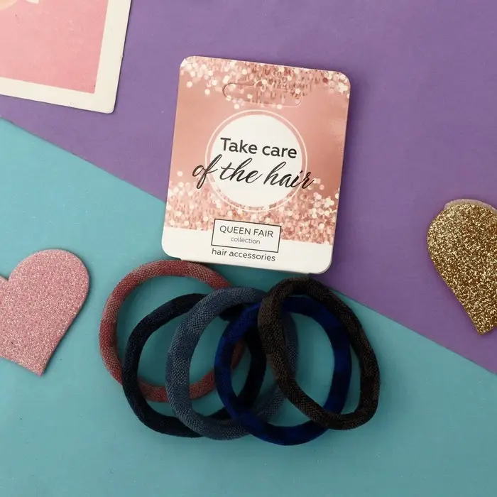 Резинка для волос Резинка для волос "Махрушка спорт" (набор 5 шт) шахматы, 3,5 см