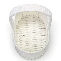 Набор корзин 3 шт пластик 25х17х11 22х14х9 19х10х7 см ручка h=10 см белый овал