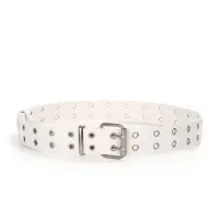 Ремень женский, 3.5&times;105 см, с люверсами, пряжка металл, белый