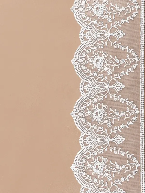 Кружево на сетке, 145 мм, 11&plusmn;1 м, айвори