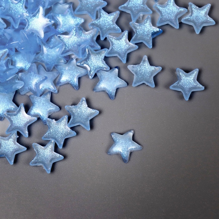 Декор для творчества акрил Декор для творчества акрил "Звёзды" синий светится в темноте набор 100 шт 0,9х0,9 см