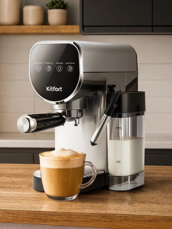 Кофеварка электрическая рожковая КТ-7692 -1360 Вт Кофеварка электрическая рожковая КТ-7692 -1360 Вт