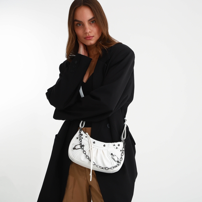 Сумка женская кросс-боди, на молнии, цвет белый Сумка женская кросс-боди, на молнии, цвет белый