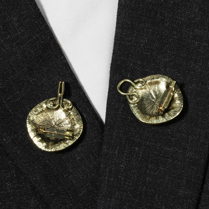 Зажим для кардигана «Этнос», цвет коричневый в чернёном золоте Зажим для кардигана «Этнос», цвет коричневый в чернёном золоте