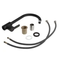 Смеситель для кухни ZEIN Z2388, картридж керамика 40 мм, нержавеющая сталь, камень-черный