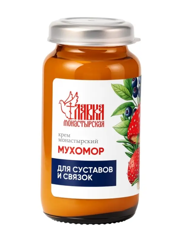 Крем-воск монастырский мухомор для суставов и связок &laquo;Монастырская лавка&raquo;, стекло, 30 мл