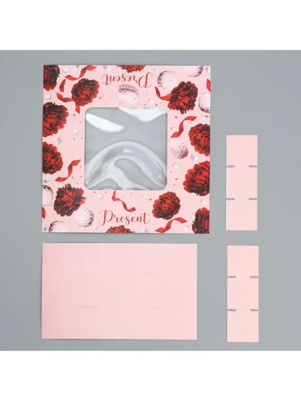 Коробка для конфет, кондитерская упаковка, 9 ячеек, Present, 14.7&times;14.7&times;3.5 см