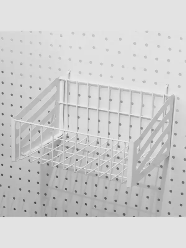 Корзина-полка на перфорацию, 26&times;19&times;13.5 см, белая