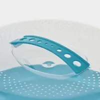 Тортовница с крышкой Доляна, d=28 см, пластик, голубая