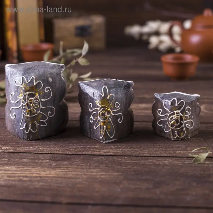 Сувенирный набор дерево Сувенирный набор дерево "Совы с узором" 6х14х7 см