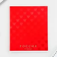 Тетрадь в клетку, 48 л., А5, на скрепке, блок №1 &laquo;Россия&raquo; МИКС