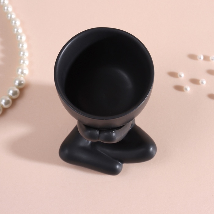 Предмет интерьера "Мистер Грин" любитель тишины 9,8*6,7*8 черный керамика