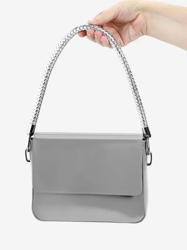 Ручка для сумки, 55 см, цвет серебряный