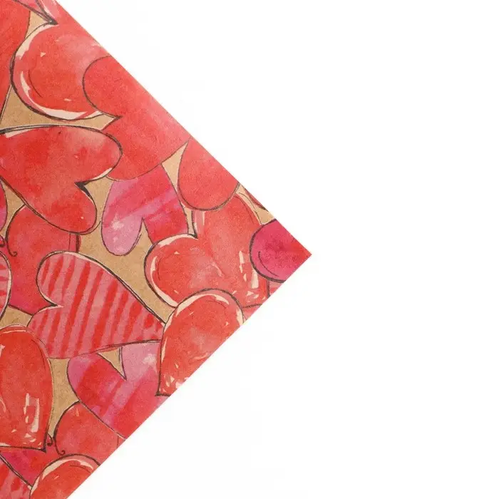 Бумага упаковочная крафтовая &laquo;Сердца&raquo;, 50 х 70 см