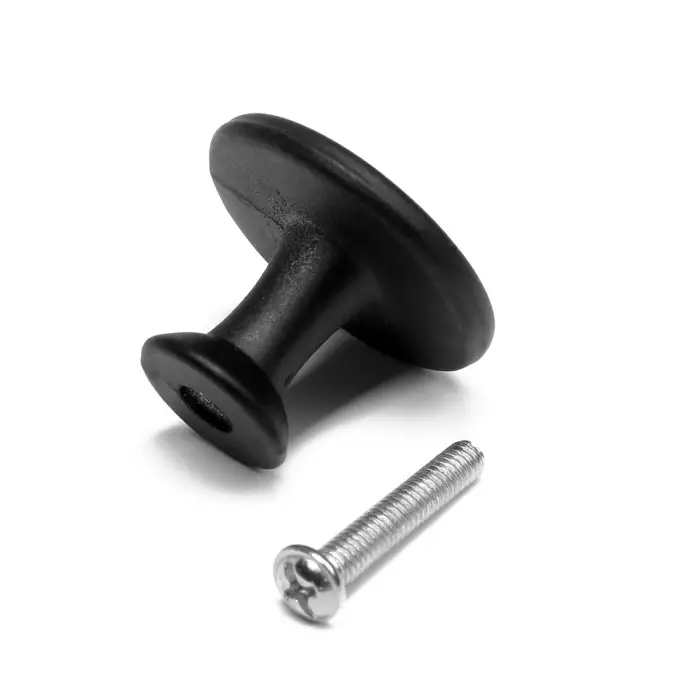 Ручка-кнопка ТУНДРА РК118BL, d=30 мм, черная Ручка-кнопка ТУНДРА РК118BL, d=30 мм, черная