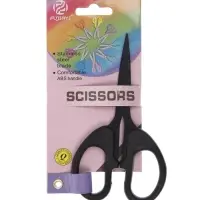 Ножницы канцелярские 12см, черные, длина лезвия 6,5см
